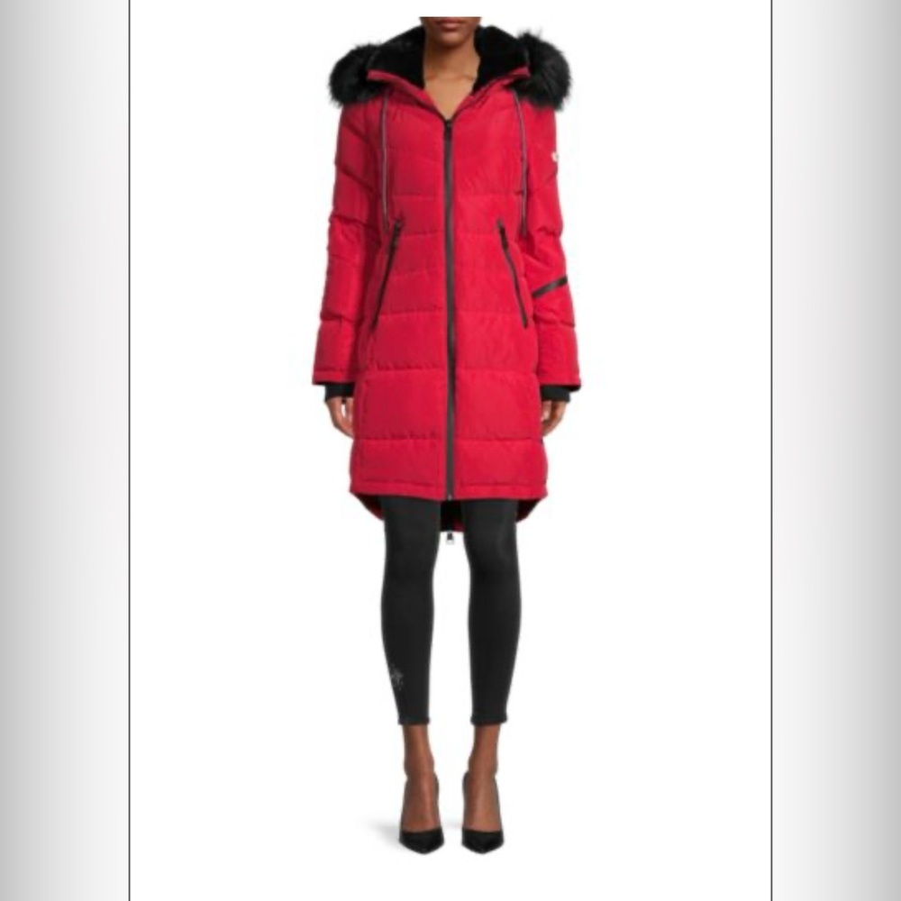 Removable Faux Fur-Trim Down-Blend Jacket Karl Lagerfeld
